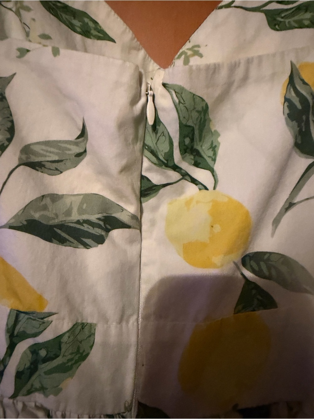 100% cotton Lemon-Print Midi Dress with Adjustable Straps -with pockets - Picture 4 of 9